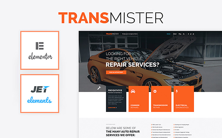Transmitter - Car Repair WordPress Theme