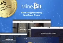 MineBit - Bitcoin Cryptocurrency WordPress Theme