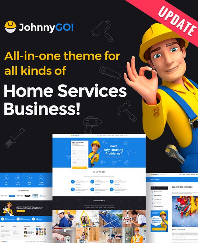 JohnnyGo - Multipurpose Home Services WordPress theme Handyman 