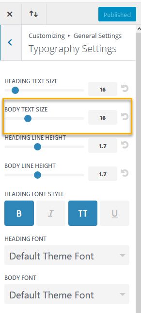 Change Body Text Size in Extra WordPress theme by Elegant Themes
