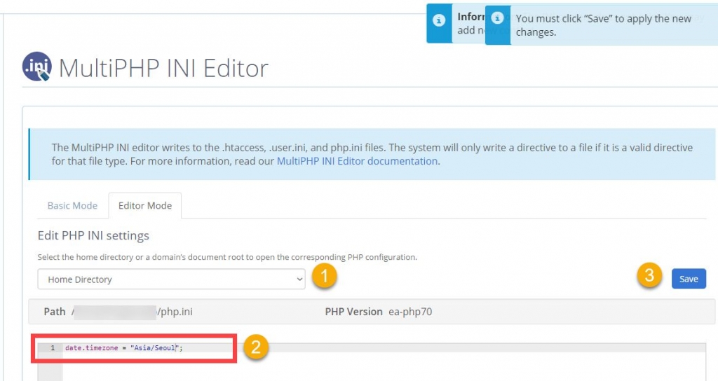 Bluehost: MultiPHP INI Editor
