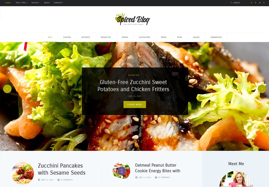 Spiced Blog - A Crisp Recipes & Food Personal Blog WordPress Theme
