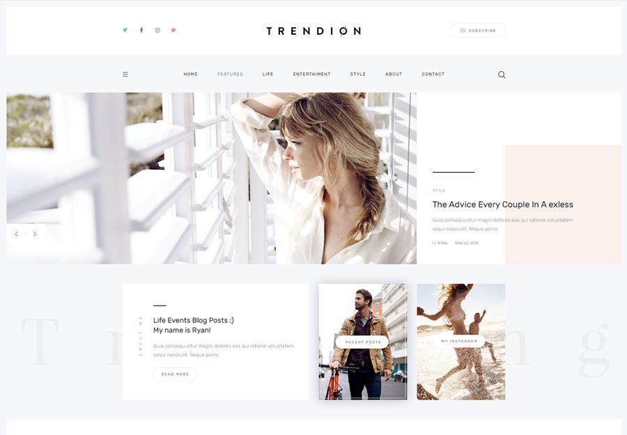 Trendion | A Personal Lifestyle Blog and Magazine WordPress Theme