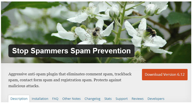 Stop Spammers Spam Prevention Plugin WordPress