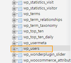 wp-users table  -  WordPress