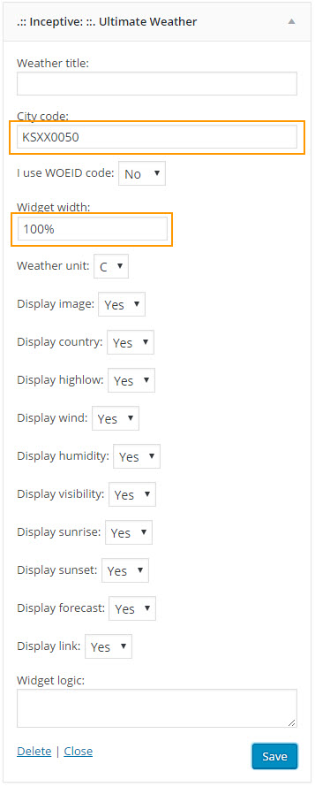 Weather Widget in WordPress