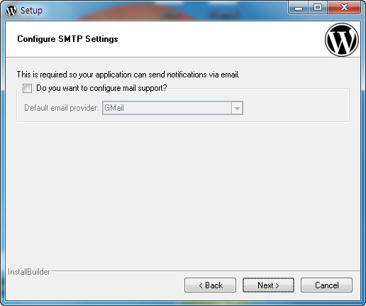 컴퓨터에 워드프레스 설치하기 - 이메일 설정(SMTP) 구성