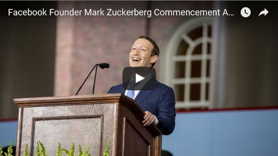 マーク・ザッカーバーグ、ハーバード大学の2017卒業式の祝辞映像