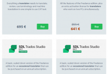 SDL Trados Studio 가격