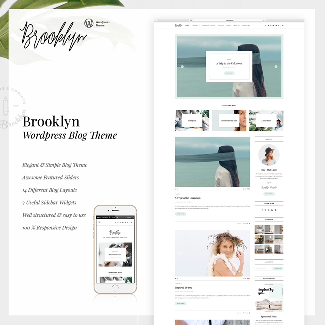 すっきりとした WordPress ブログのテーマ -  Brooklyn 2