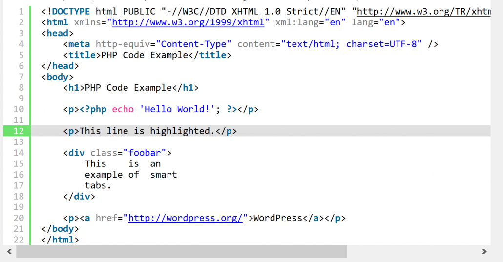 WordPress 構文の強調表示プラグインの例