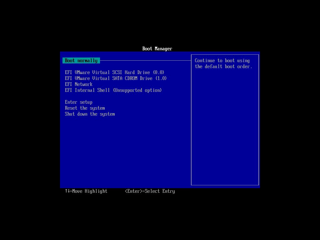 VMware、WindowsのインストールブートマネージャBoot Manager
