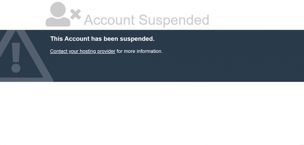 Bluehost アカウント停止（Account Suspended）ページ