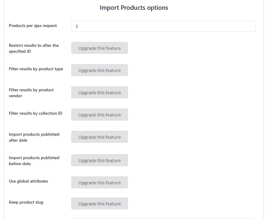 Import Shopify to WooCommerce 플러그인 프리미엄 기능