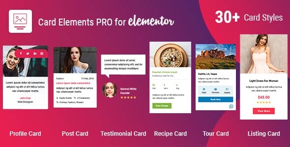 今月の無料ダウンロード：Card Elements Pro for Elementorプラグイン
