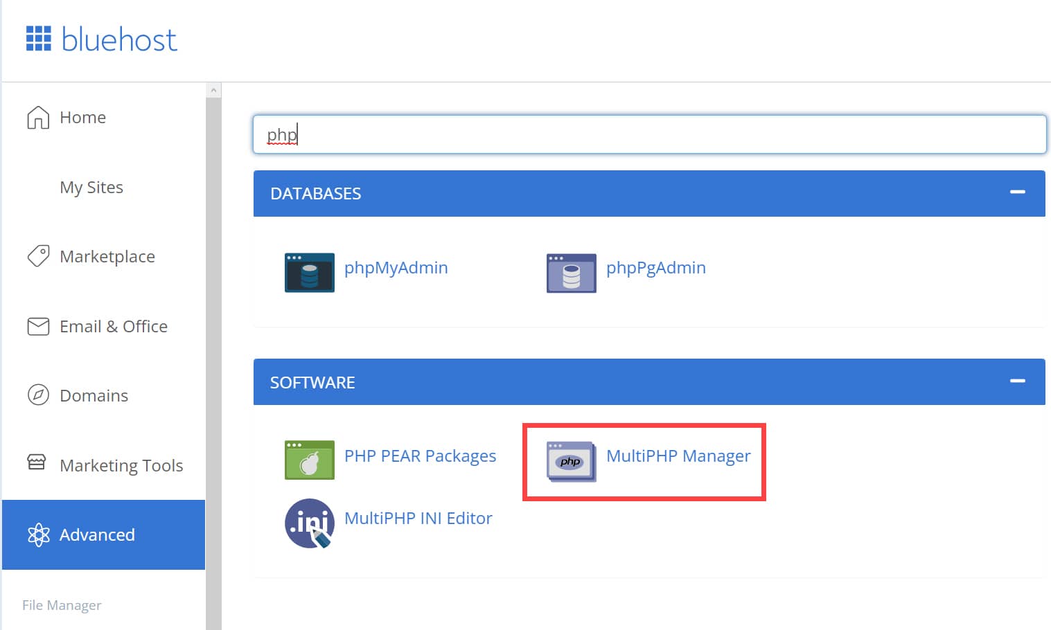 How to update PHP versions in Bluehost's Shared Hosting