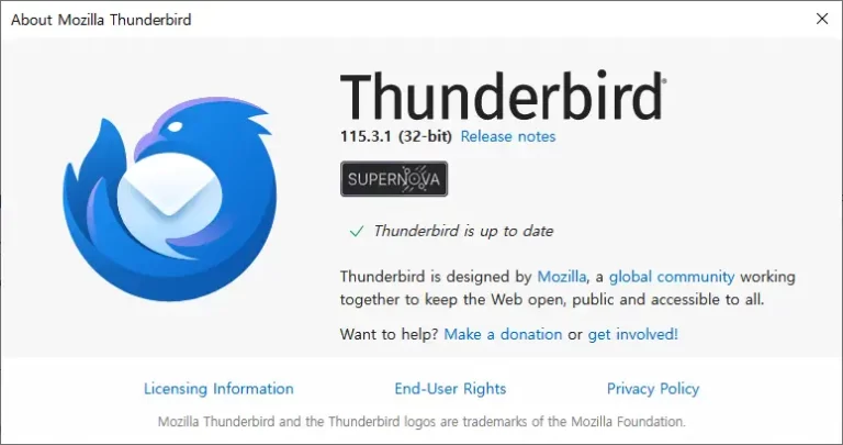 썬더버드(Thunderbird) 메일 클라이언트 레이아웃이 바뀌었네요