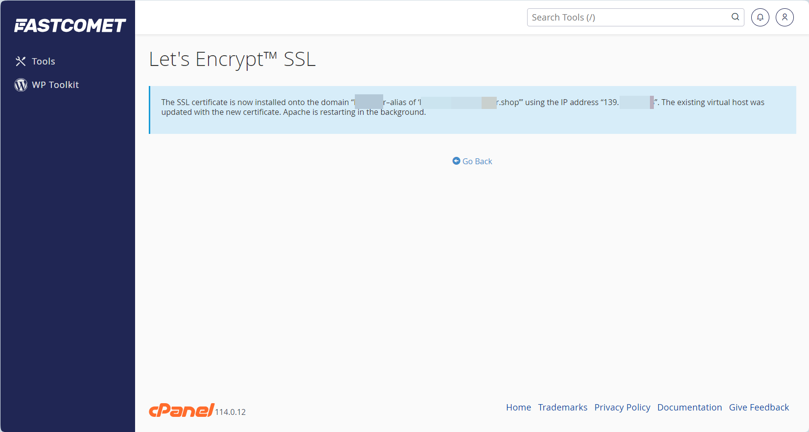 Let's Encrypt 無料 SSL 証明書のインストール完了