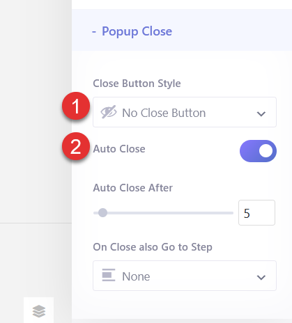Braveポップアッププラグイン閉じるボタンの設定