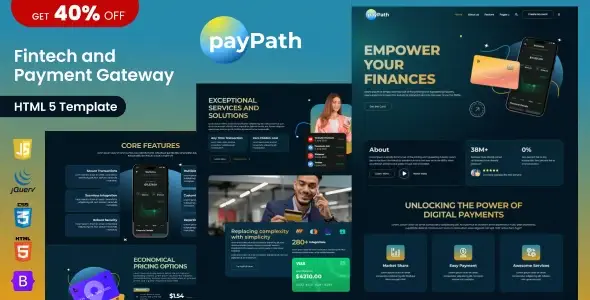 PayPath - 핀테크 & 온라인 결제 게이트웨이 (Fintech & Online Payment Gateway) HTML5 템플릿 무료 다운로드